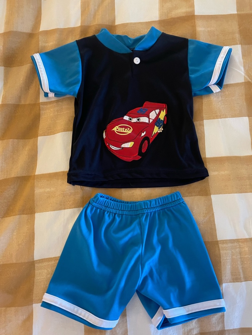 Vintage Lightening McQueen cars baby outfit